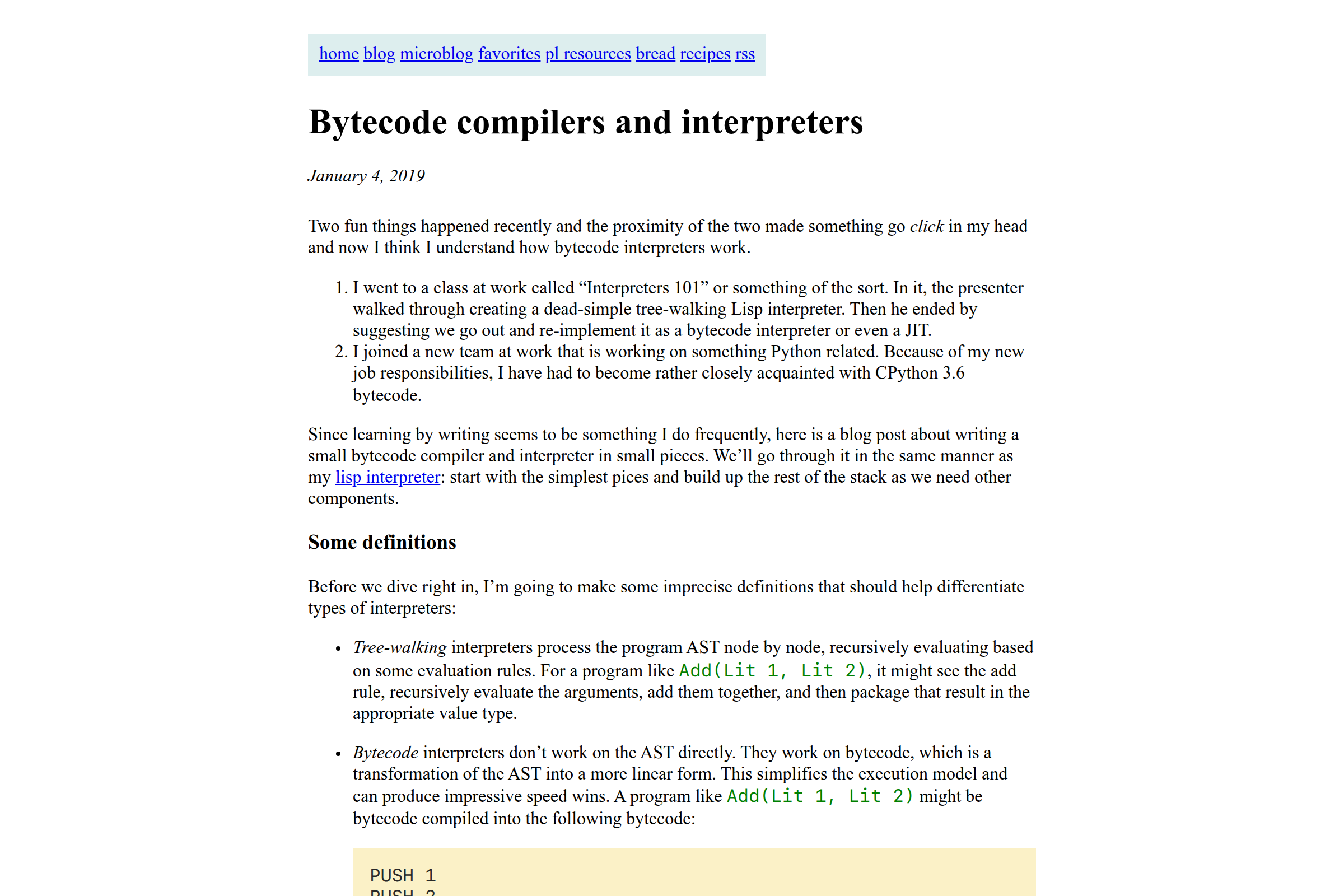 Preview of Bernstein - bytecode interpreters