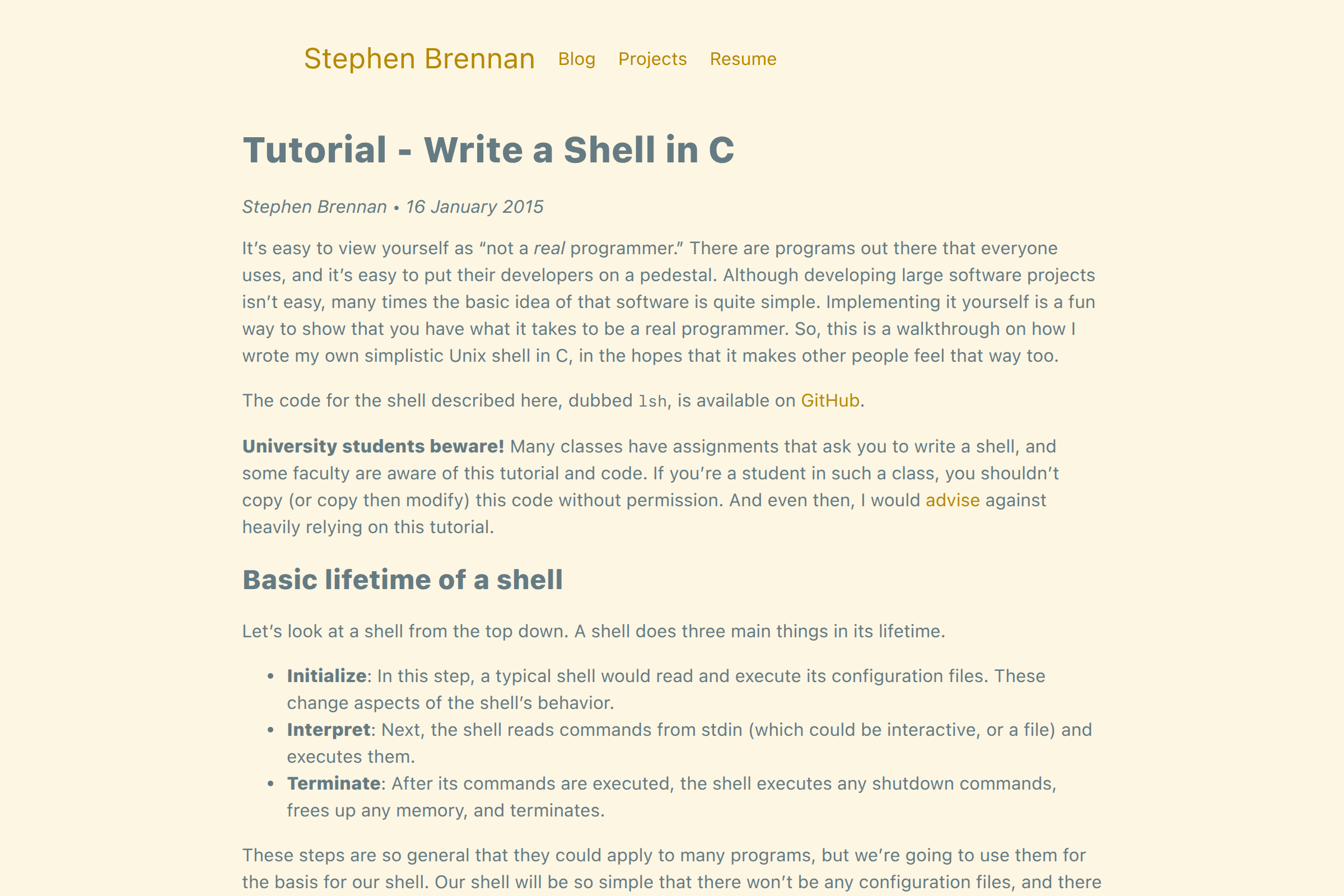 Preview of Write a terminal in C
