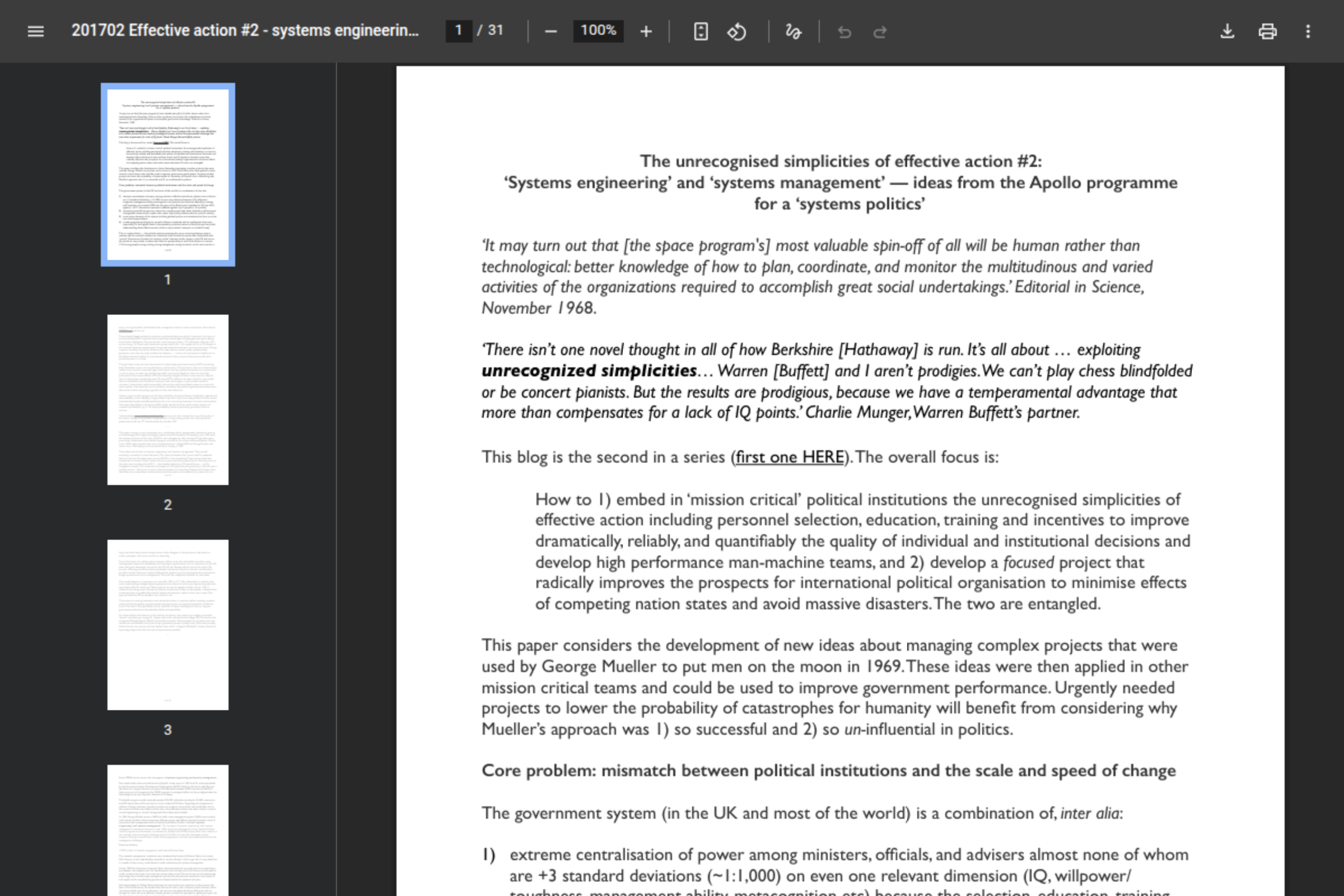 Preview of DC - Effective action - Systems engineering to systems politics