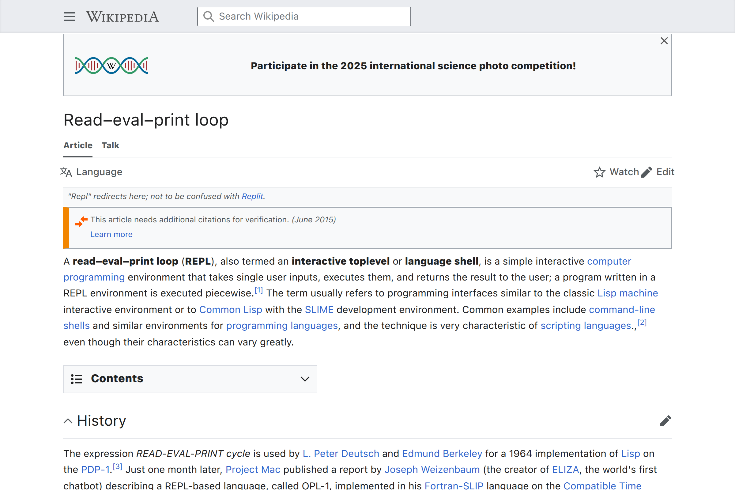 Preview of Read-Eval-Print Loop