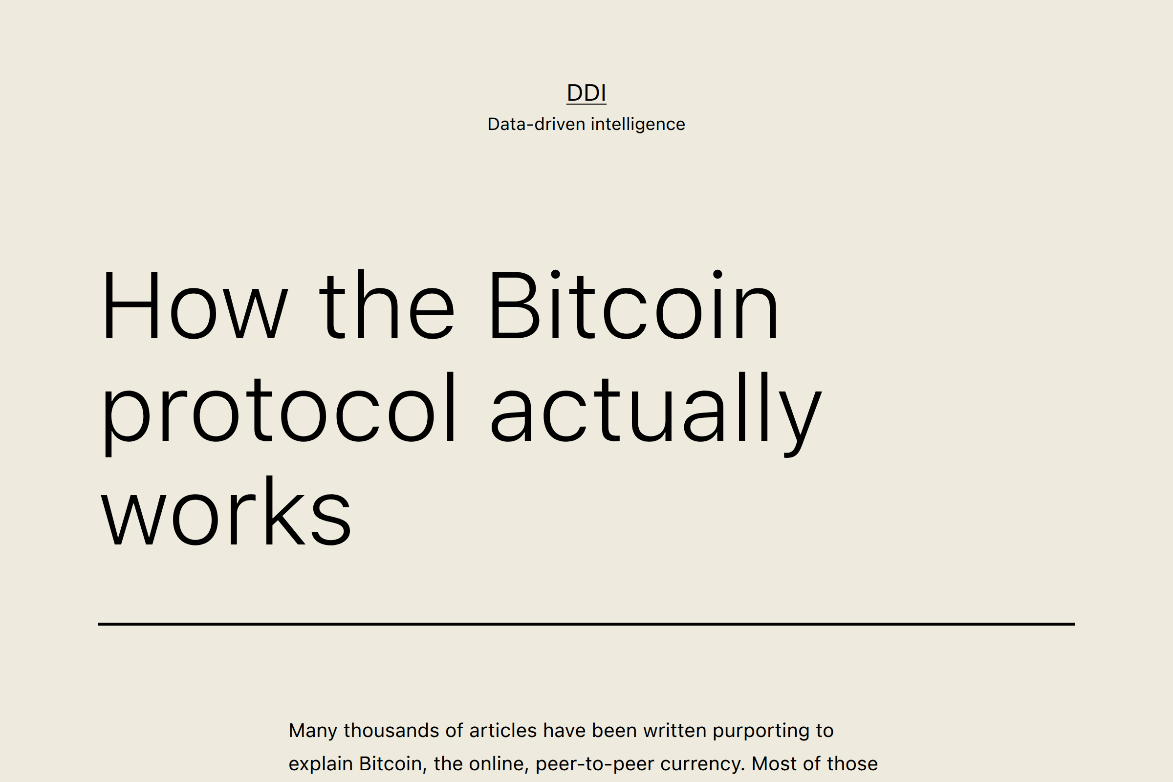 Preview of How the bitcoin protocol actually works