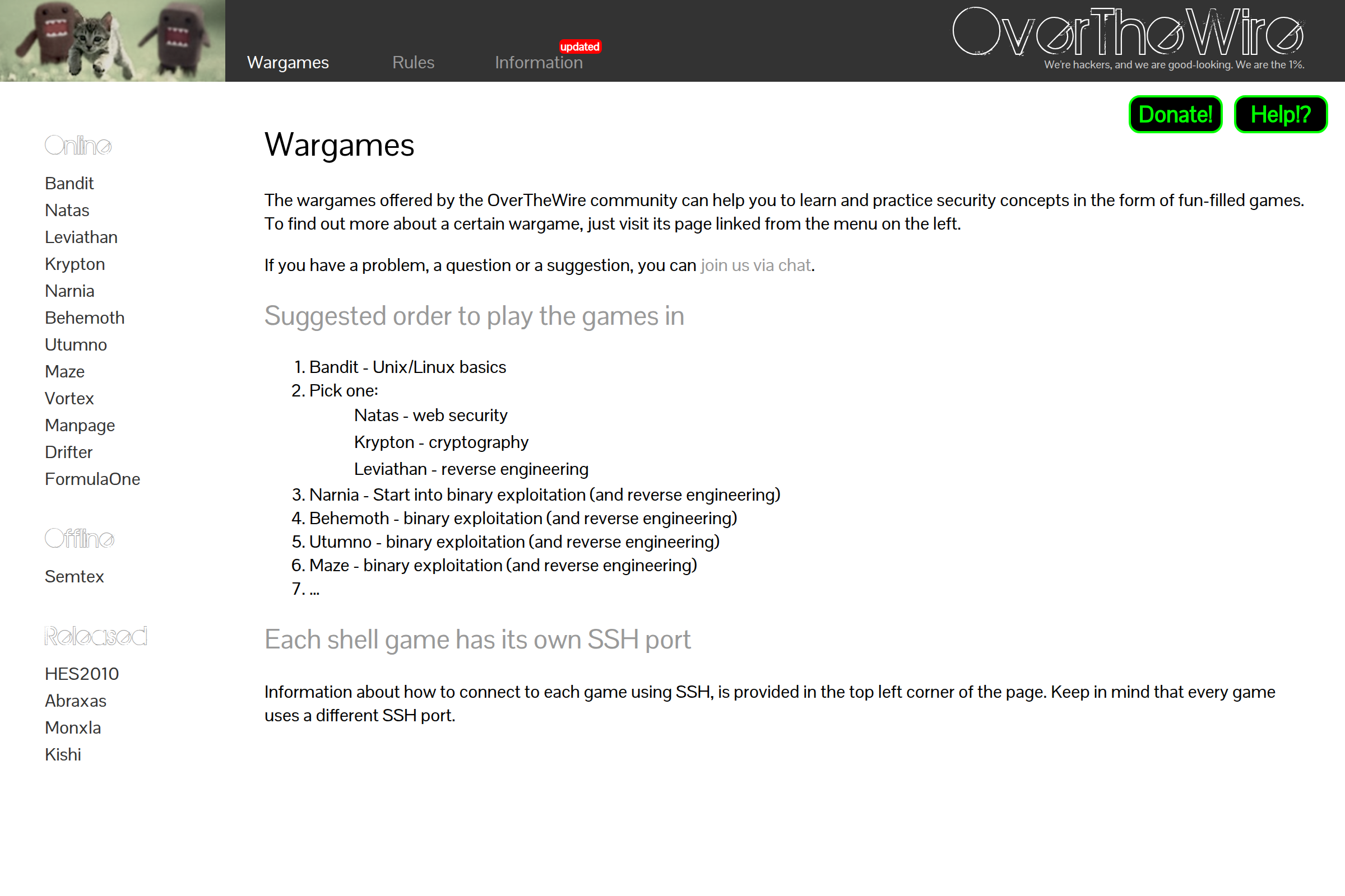 Preview of OverTheWire - Hacking games
