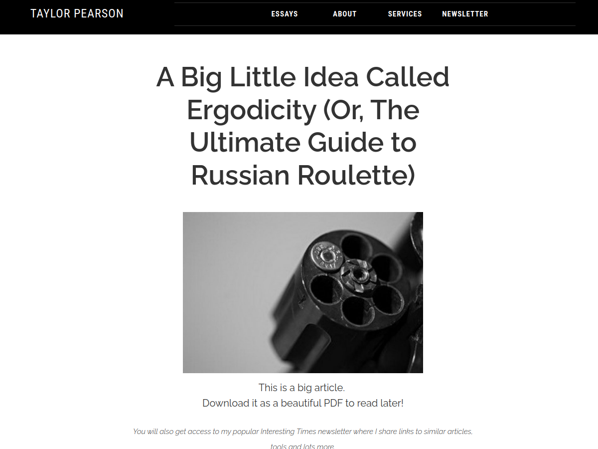 Preview of A Big Little Idea Called Ergodicity (Or, The Ultimate Guide to Russian Roulette)