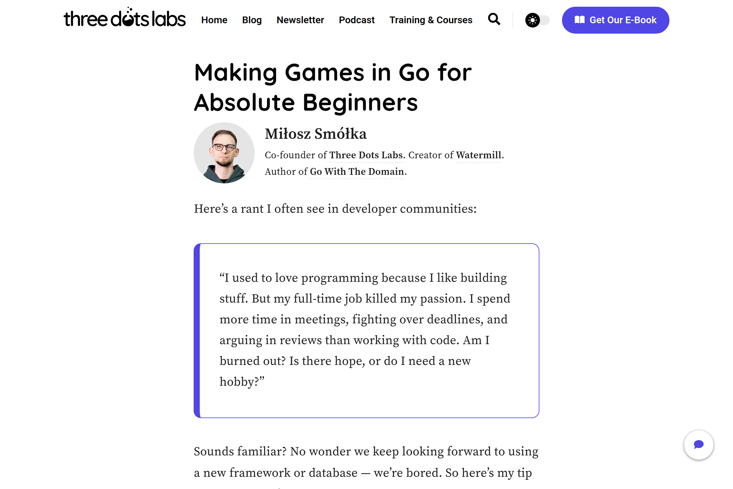Preview of Making Games in Go for Absolute Beginners