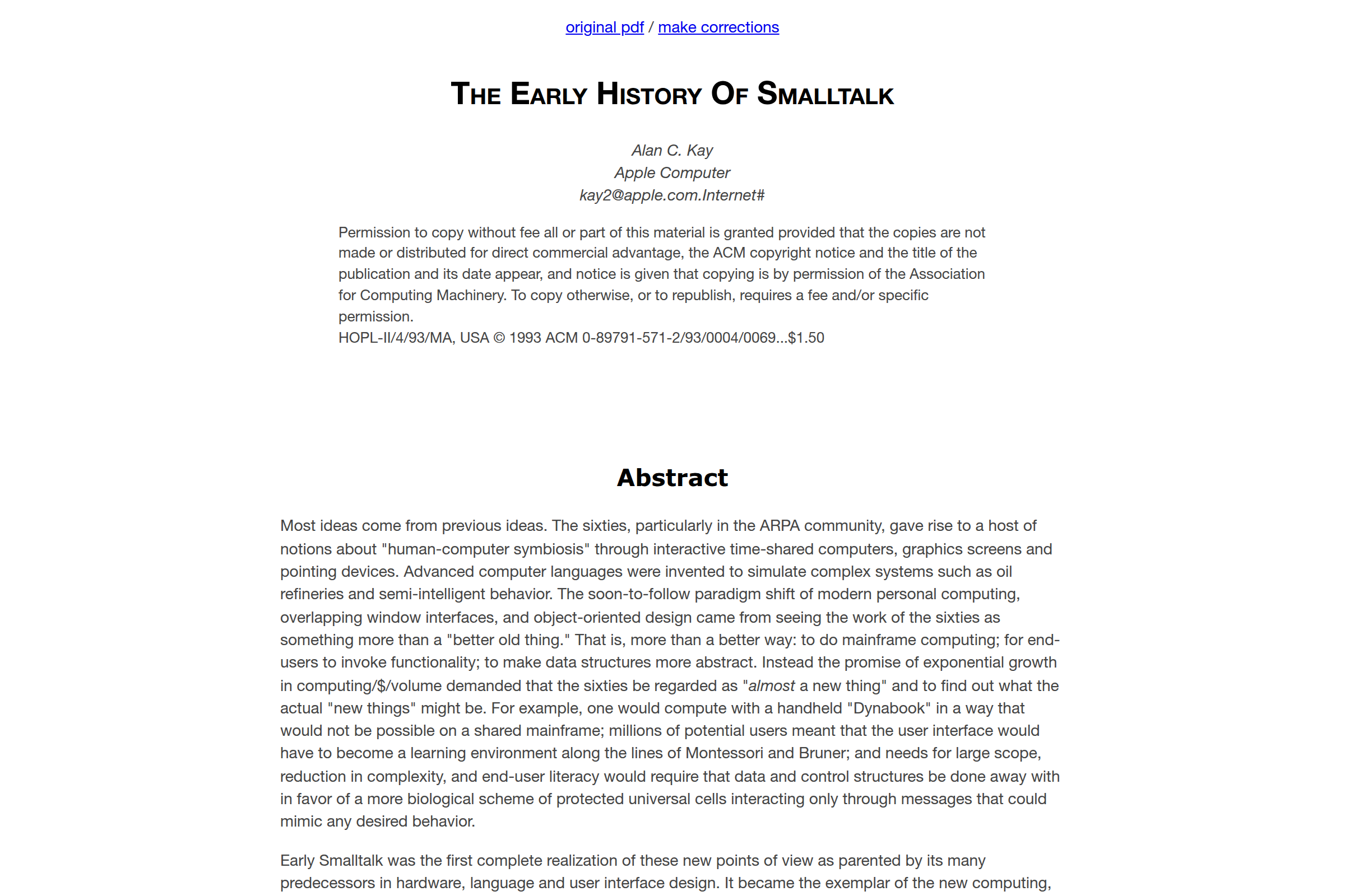 Preview of The early history of smalltalk