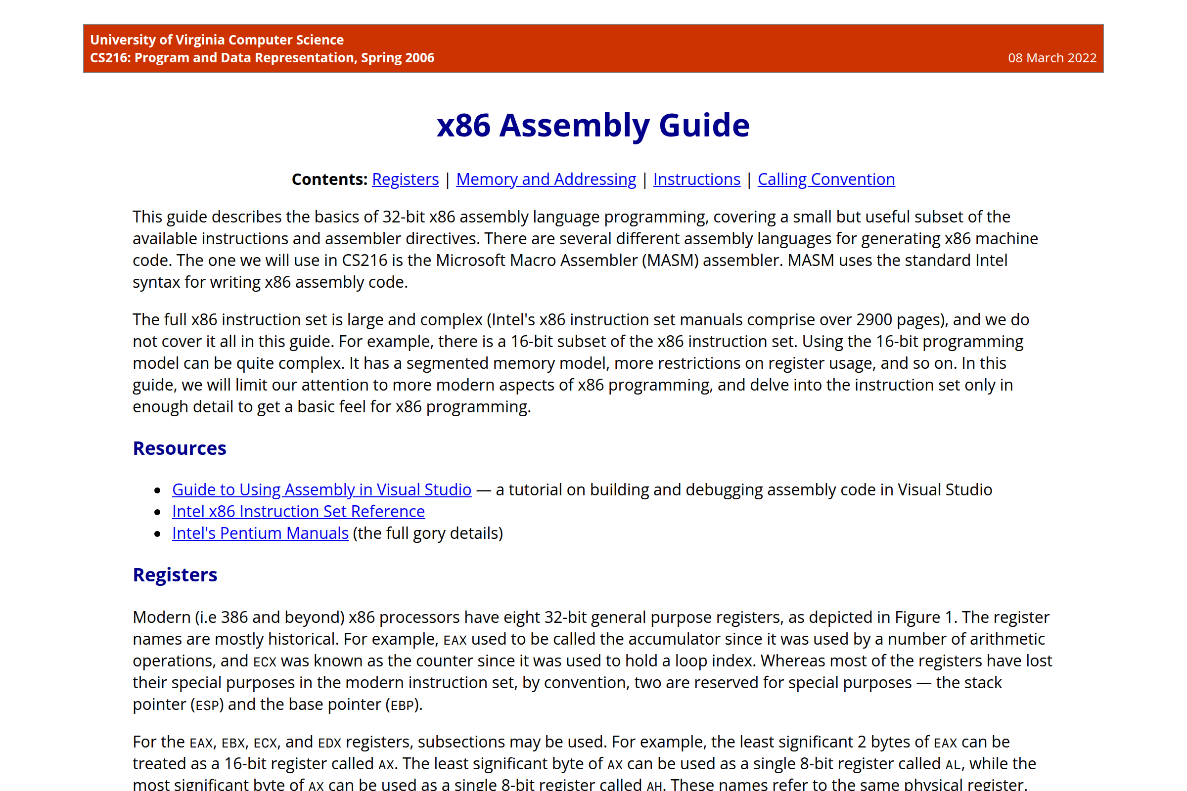 Preview of x86 Assembly Guide