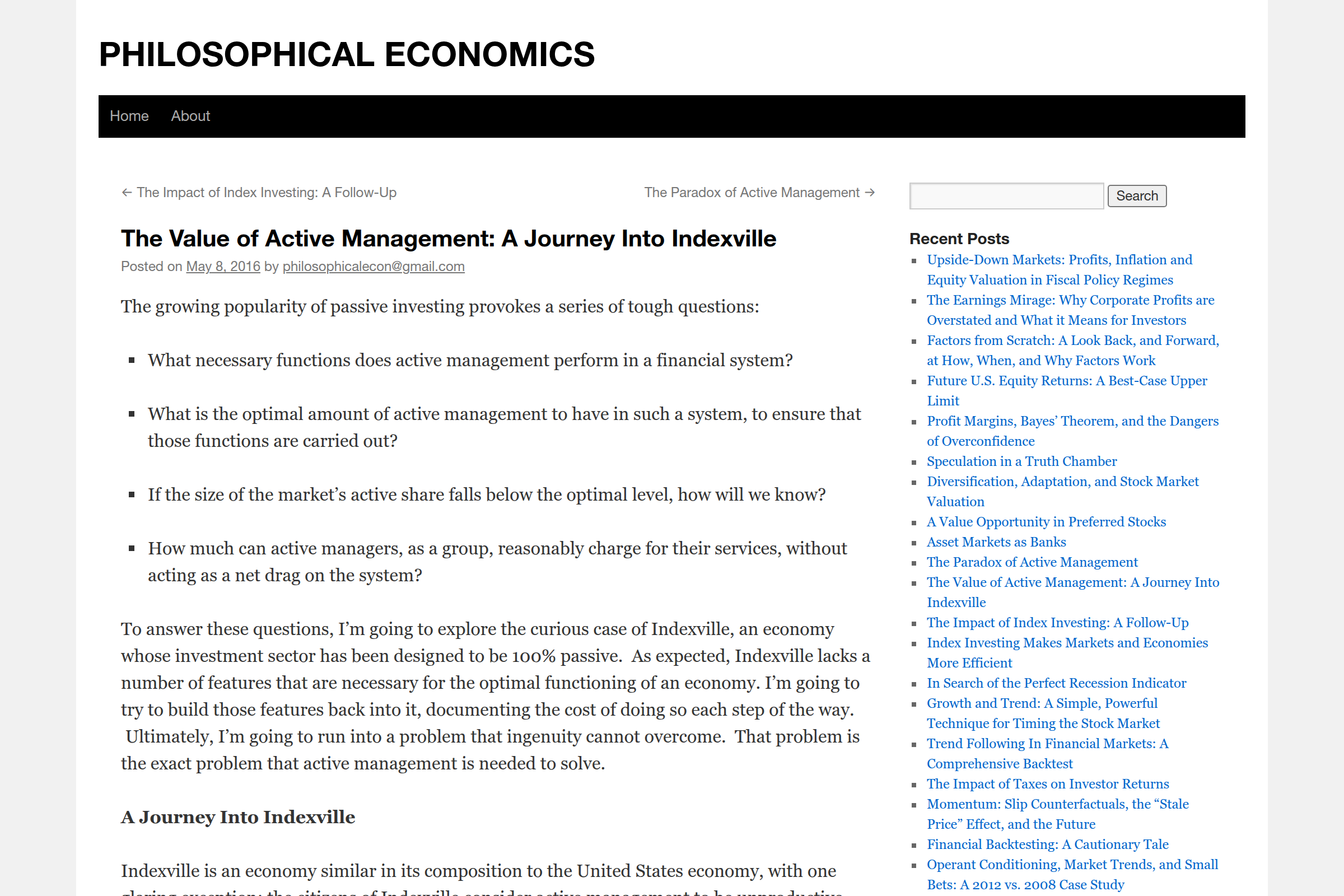 Preview of The value of active management - Journey into indexville