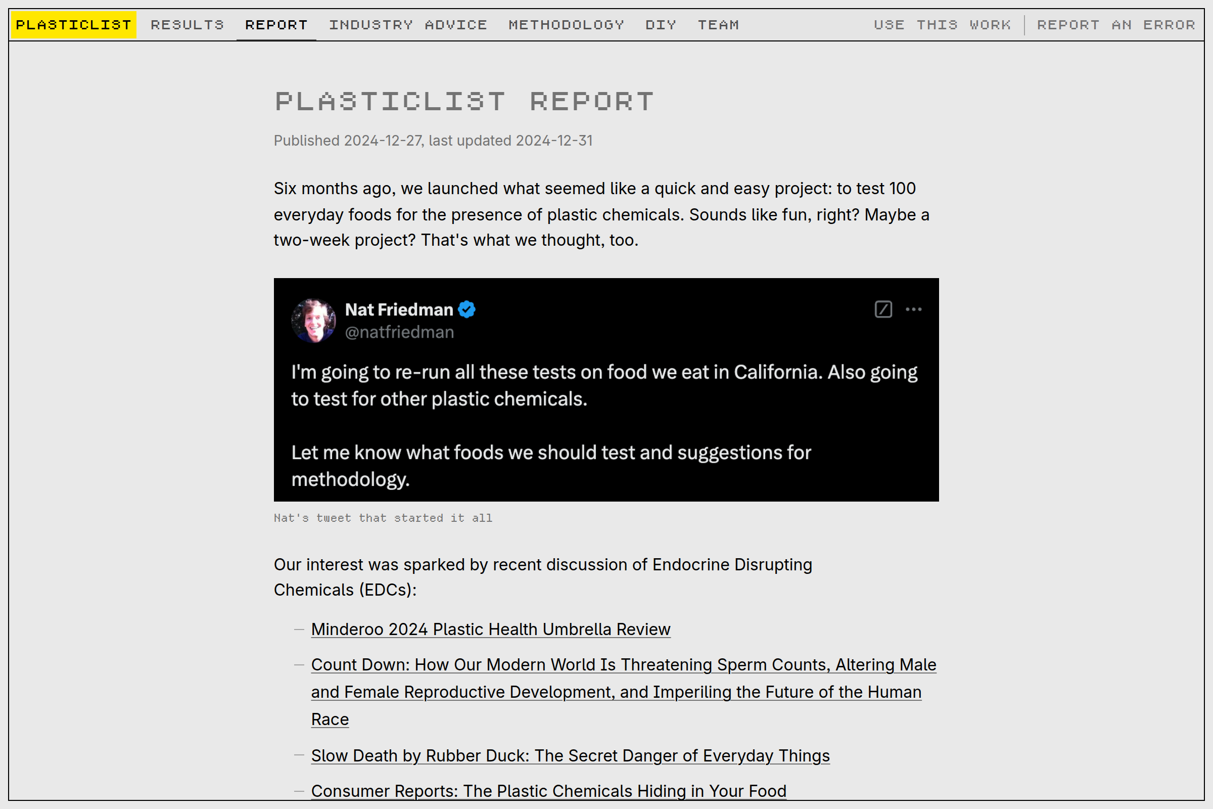 Preview of Plastic in food report