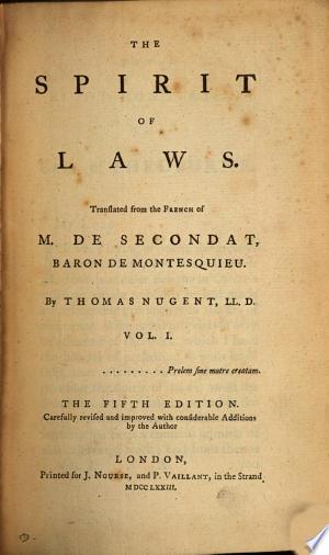 Cover of The Spirit of Laws